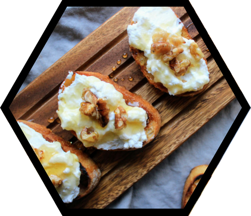 Cherry Honey & Goat Cheese Crostini