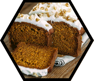 Pumpkin Spice Bread with Ginger Honey Cream Cheese Frosting