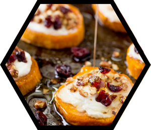 Sweet Potato Rounds with Goat Cheese & Honey