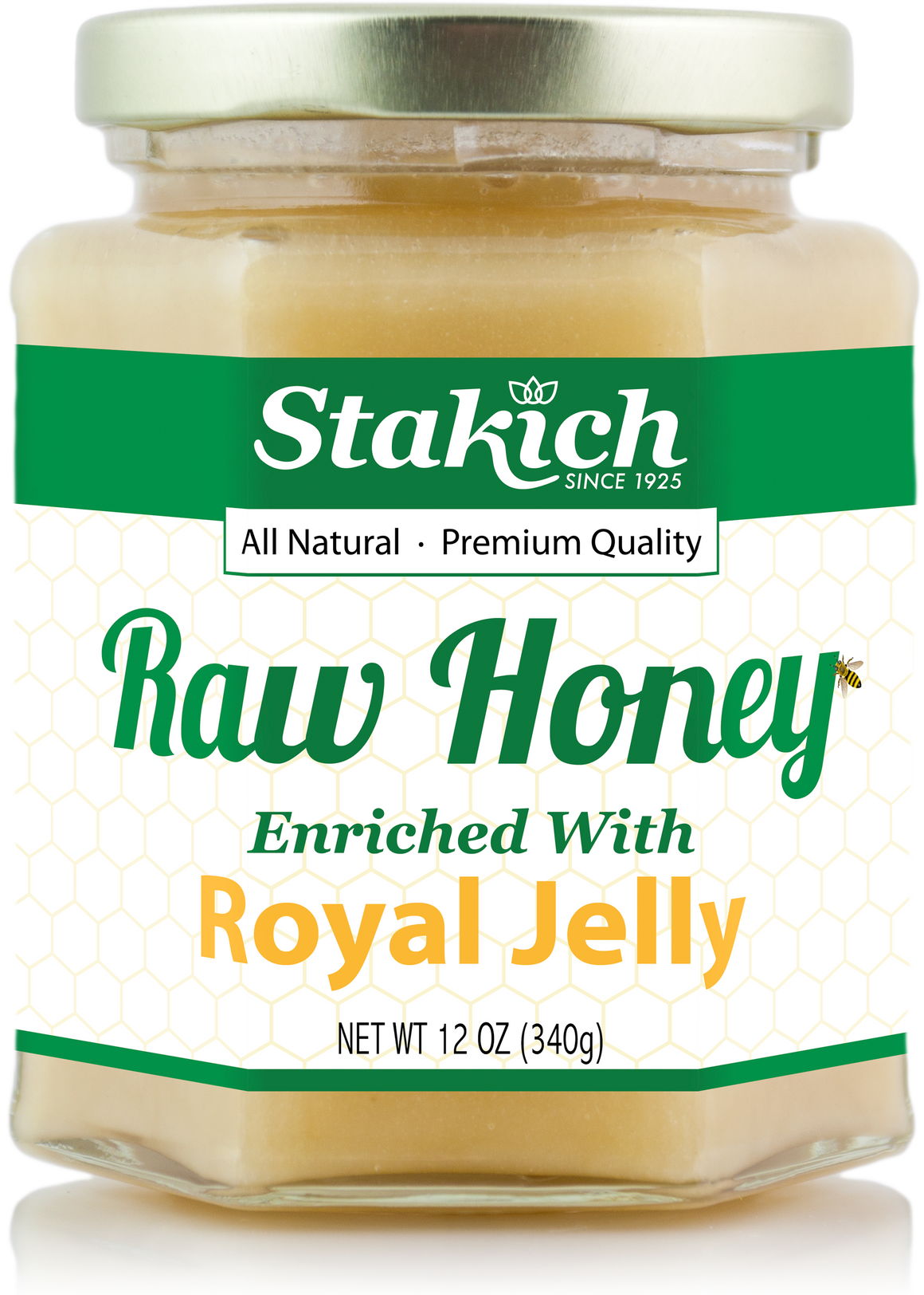 Case of Royal Jelly Enriched Raw Honey (12 oz) - Stakich