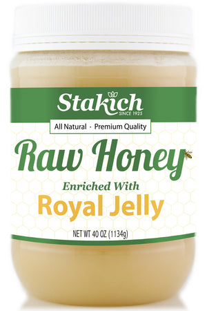 Stakich 40 oz Royal Jelly Enriched Raw Honey