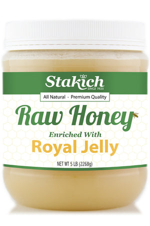 Stakich 5 lb Royal Jelly Enriched Raw Honey